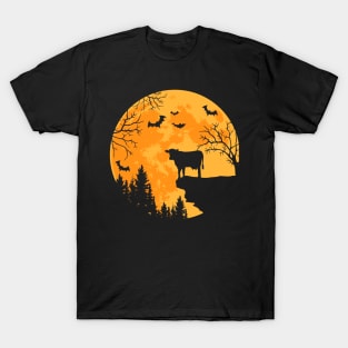 Cow Lovers Funny Cow And Moon Halloween Costume T-Shirt